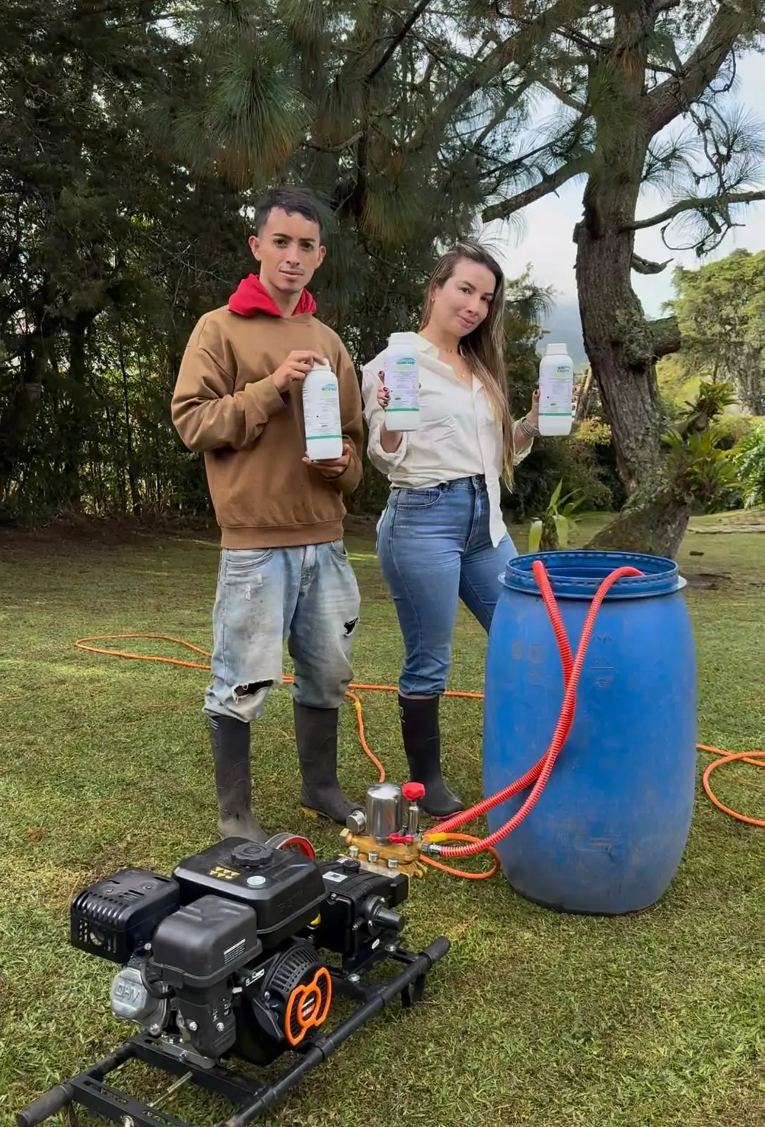 Preparación de una aplicación con productos Fertinutri y equipo de aspersión