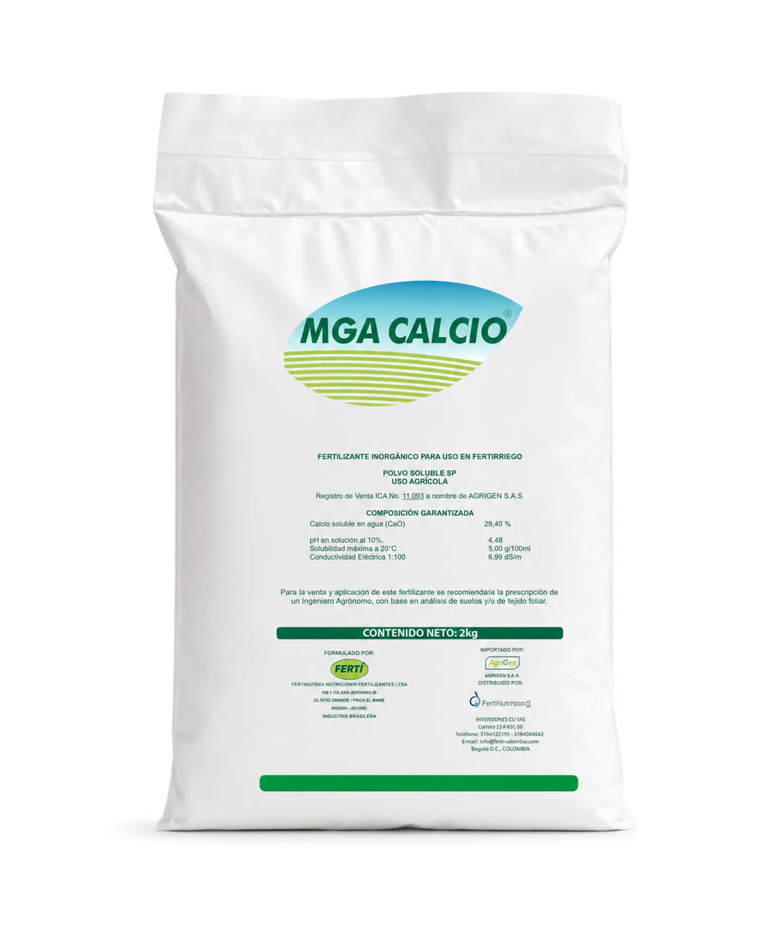 Envase de MGA Calcio